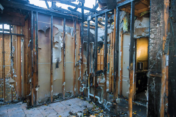 Professional Fire Damage Cleanup technician working in Allentown, NJ